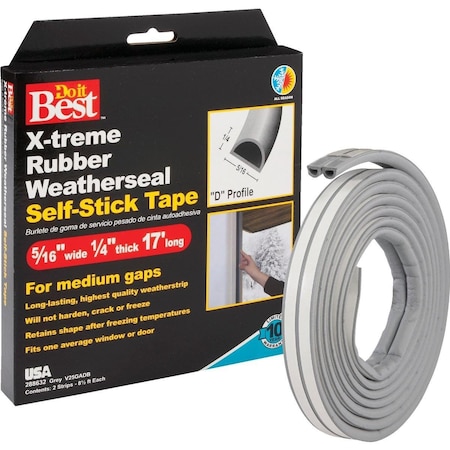 All-Source Grey 17' 5/16in. Rubber Weatherstrip V25GADB